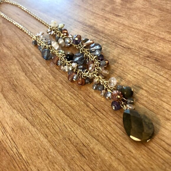 Vintage Avon Nina Ricci Cluster Tigers Eye Necklace - Picture 8 of 9